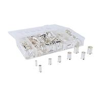 Kit de 190 cosses à sertir, connecteurs à sertir avec embout isolant en forme d’éventail, terminaux plaqués cuivre rouge et étamé pour câbles électriques, audio automobile et