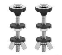 Kit de 2 boulons de réservoir de toilette en acier inoxydable 304 M6 65 mm - Design fendu - Résistant à la rouille - Entretien facile - Support robuste - Installation facile - Noir argenté