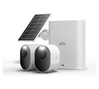 Kit de 2 caméras de sécurité Arlo Ultra 3 + panneau solaire, caméra de sécurité IP, pour l'extérieur, filaire et sans fil, 7,5 m, compatible avec Amazon Alexa et Google Assistant, danois, allemand, né