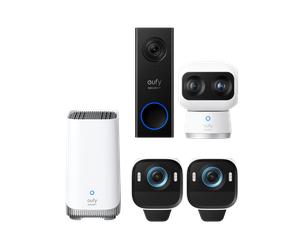 Kit de 2 caméras eufyCam S3 Pro+Caméra intérieure S350+Sonnette vidéo C30 eufy Security