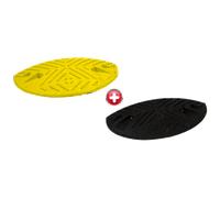 Kit de 2 modules 1/2 rond de ralentisseur - 215 x 430 m - H 60 mm - Jaune + Noir - NOVAP - 8003098