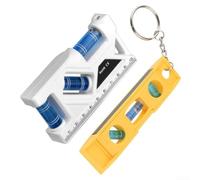 Kit de 2 niveaux pour torpille, aimant puissant, petite règle 0,5 mm/m, corps ABS de précision, outil de construction multi-angles de 23 cm (2 pièces, blanc)