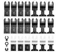 Kit de 23 Lames de Scie Oscillantes Lame de Scie Universel Outils Oscillants à Dégagement Rapide Lame Multi-Tool Oscillant Mélange Multifonctionnel Accessoires pour Bois Métal et Plastique