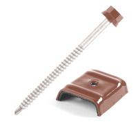 Kit de 25 fixations toiture bac métallique marron avec vis bardage autoperceuses, cavaliers et douille Scell-It 6,3mm x 100mm