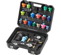 kit de 28 testeurs de pression du liquide de refroidissement du radiateur, testeur de pression de l'eau de refroidissement, testeur de système de refroidissement, y compris thermomètre, 17 adaptateurs