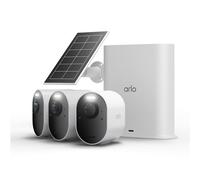 Arlo Caméras de sécurité Ultra 3 4K – Kit 3 ext. + panneau solaire, IA, Alexa & Google Assistant