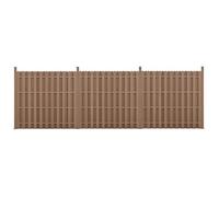 Kit de 3 panneaux de clôture en WPC marron 185 x 562 cm