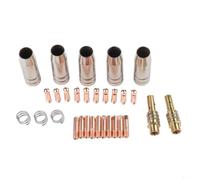 Kit de 30 buses de soudage MIG pour HITBOX MIG200 pour torche | Compatible avec les lampes de poche MB15, AK15, 14AK ; comprend des pointes de 0,8 mm, 1,0 mm, des buses, des ressorts