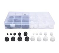 Kit de 300 capuchons pour écrous hexagonaux, bouchons de vis et boulons en M4, M5, M6, M8, M10 et M12, capuchons protecteurs noirs et blancs pour fixations filetées, avec boîte de