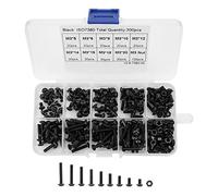 Kit de 300 vis M3, boulons et écrous M3, assortiment de vis, douille hexagonale, tête de bouton, boulons métriques, qualité 10,9 pour imprimante 3D, bricolage, voiture RC, noir