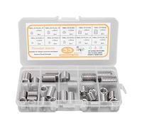 Kit de 33 inserts filetés M8x1,25, inserts de réparation de filetage en acier inoxydable, écrous réducteurs de filetage auto-taraudeurs pour meubles en bois et poignées de tiroir