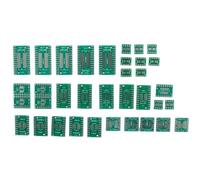 Kit de 35 cartes PCB vertes pour SMD Turn to DIP Adaptateur SOP MSOP SSOP | TSSOP SOT23 Plaque de test de composants électroniques 8 10 14 16 20 24 28 broches pour bricoleurs et ingénieurs