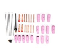 Kit de 37 pièces de soudage Tig, électrodes en tungstène de 0,6 mm, buses d'alumine, corps de pince, dos compatible avec les torches de soudage de la série Wp17, Wp18, Wp26