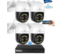 Kit de 4 caméras, zoom 8x, RobiCam, iCsee, Ultra HD, enregistreur NVR, prise en charge jusqu'à 10 caméras