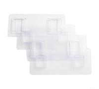 Kit de 4 crochets de douche de rechange transparents solides pour montage mural de salle de bain sur surfaces planes non poreuses