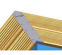 Kit de 4 enjoliveurs de margelles Ubbink ALU45D pour piscine hors-sol bois rectangulaire