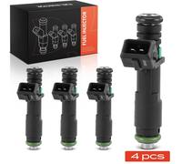 Kit de 4 injecteurs de carburant - Injecteurs essence - Pour Chevrolet Spark/Aveo/Kalos 1.2 - Compatible avec Daewoo/Opel - Connecteur à 2 broches - Avec joint - Références OEM : 25186566, FJ1332, 251