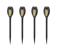 V-TAC Solarfackel Extérieure LED Noire Lampe à Flamme IP44 Capteur Crépusculaire