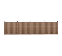 Kit de 4 panneaux de clôture en WPC marron 185 x 747 cm
