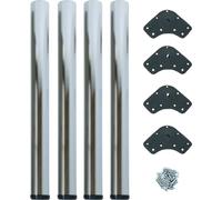 Kit de 4 pieds réglables pour table D. 60 x 830 mm en acier peint nickel satiné