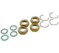 KIT DE 4 RACCORDS SOLAIRES 26/34 en laiton pour tube annelé DN20 pour une connexion fiable et sécurisée dans les systèmes solaires thermiques