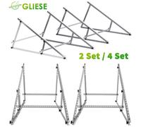 kit de 4 supports PV 118cm Panneau solaire renforcé Panneau solaire 0°-90°Positionnement en hauteur