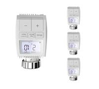 Kit de 4 Têtes Thermostatiques Connectées Universelle avec Ecran LCD + Passerelle ZigBee