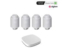 Kit de 4 Têtes Thermostatiques Connectées Universelle + Passerelle ZigBee