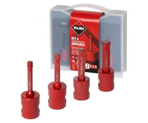 Kit de 4 trépans diamantés mini drygres premium - RUBI - 51939