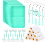 Kit de 40 rouleaux de peinture de 4 pouces, bac à peinture, petites housses de rouleau en mousse