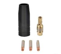 Kit de 5 embouts de soudeur Mig avec buse à revêtement noir et support de pointe pour torche 15AK Convient pour les tailles de fils de 0,6, 0,8, 0,9, 1,0, 1,2 mm (1,0 mm)