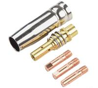 Kit de 5 pointes de soudage Mig pour lampes de poche Mb15 15ak avec buse de protection et support de pointe pour marques Rilon Riland Jasic Mitech 0,8 mm 1,0 mm 1,2 mm Tailles utilisation industrielle