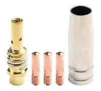 Kit de 5 pointes de soudage Mig pour lampes de poche Mb15 15ak avec buse de protection et support de pointe pour marques Rilon Riland Jasic Mitech 0,8 mm 1,0 mm 1,2 mm Tailles utilisation industrielle