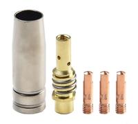 Kit de 5 pointes de soudage Mig pour lampes de poche Mb15 15ak avec buse de protection et support de pointe pour marques Rilon Riland Jasic Mitech 0,8 mm 1,0 mm 1,2 mm Tailles utilisation industrielle