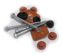 Kit de 50 fixations et étanchéité tuile PVC - L: 8 cm - l: 6 mm - Antique