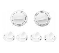 Kit de 6 boutons pour cuisinière à gaz Mastercook - Blanc - OEM - diamètre 4,9cm - diamètre de serrage 6mm