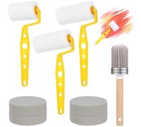 Kit de 6 pinceaux et rouleaux de peinture, 1 rouleau éponge de 2 pouces, 2 rouleaux éponge de 3 pouces, brosse de nettoyage, 2 éponges rondes, pour peinture, teinture, vernis, retouches