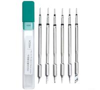 Kit de 6 pointes de fer à souder pour HS-02A DWS-200 | F245-K, KU, JS, I, C2, B embouts inclus, convient aux stations HS-02A et DWS-200, pour kit de réparation polyvalent