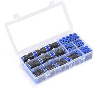 Kit de 60 raccords de tuyau d'air à connexion rapide de 5/32", 1/4", 5/16", 3/8", 1/2", assortiment de connecteurs poussoirs pour équipement d'atelier industriel automatique, réparation automobile