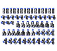 Kit de 60 raccords pneumatiques rapides HUAZIZ pour tuyaux d'air de 6 mm, comprenant des connecteurs droits, coudés, en T et en répartiteur