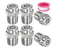 Kit de 7 buses de nettoyeur haute pression en acier inoxydable à 40 degrés pour nettoyage en profondeur des tuyaux de drainage, débouchage du jardin, terrasse, lavage de voiture, connecteur G1/4