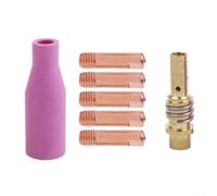 Kit de 7 embouts de soudage MIG pour torche 15AK MB15 - Embouts de contact en cuivre de 0,6 mm à 1,2 mm - Buse à gaz et diffuseur de consommables (0,6 mm)