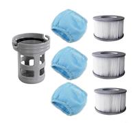 Kit de 7 filtres de rechange pour Miweba, pour jacuzzi MSPA, avec support et sacs en maille, accessoires de filtration en PVC lavables, pour nettoyage des spas gonflables
