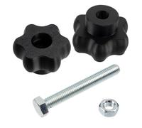 Kit de 8 boutons molettes de serrage M8 / 4 vis M8x60 mm / 4 écrous M8