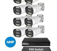 Kit de 8 caméras bullet POE, 4 MP, enregistreur NVR, commutateur POE
