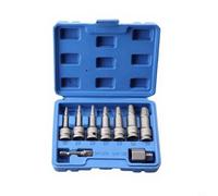 Kit de 9 extracteurs de boulons endommagés, extracteur de vis HSS avec forets à gauche, tige hexagonale et dents filetées antidérapantes pour fixations rouillées, entraînement de 1,9 cm (b)