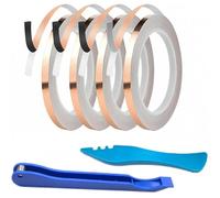 Kit de Adhésif en Cuivre pour Vitraux 4 Rouleaux de Conducteur en Cuivre (3/16 Pouce 1/4 Pouce 2 X 7/32 Pouce) X 108 27 Pi avec