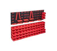 vidaXL Panneau à outils 141 pcs. avec bacs à bec rouge et noir