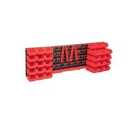 VidaXL Kit de bacs de stockage et panneaux muraux 80 pcs Rouge et noir
