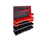 Kit de bacs de stockage et panneaux muraux 29 pcs - Rouge et noir